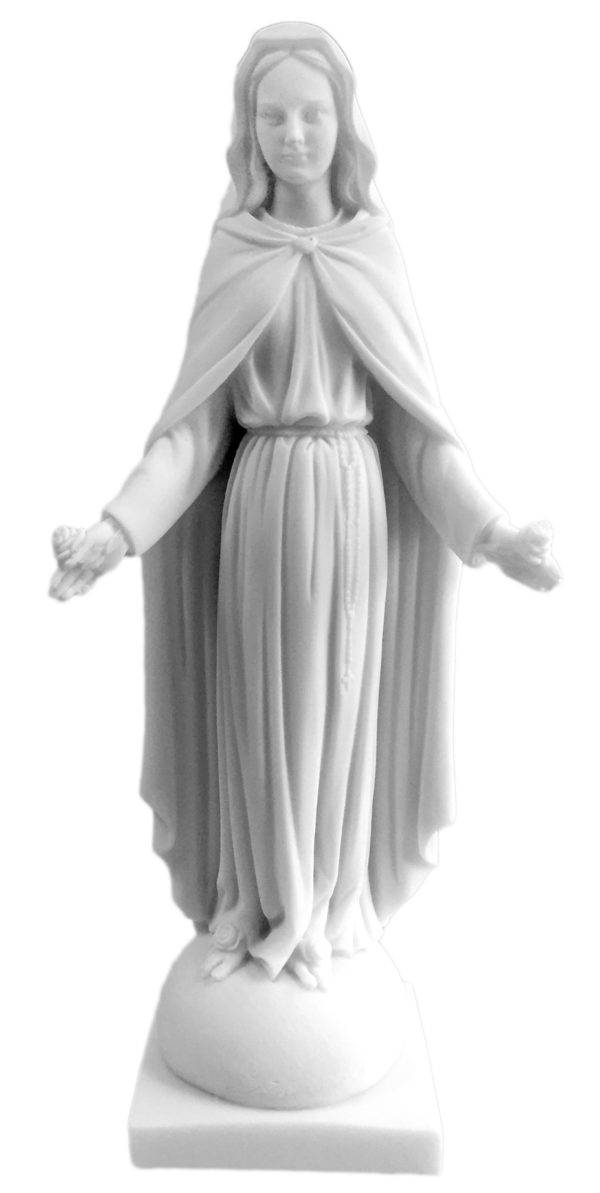Vierge aux Roses - Statue en albâtre 43cm -Blanche