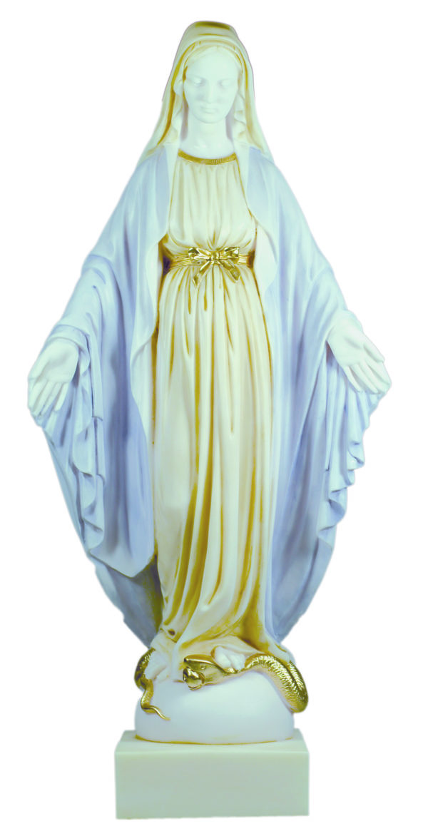 Vierge Miraculeuse - Statue en albâtre 50cm -Couleur