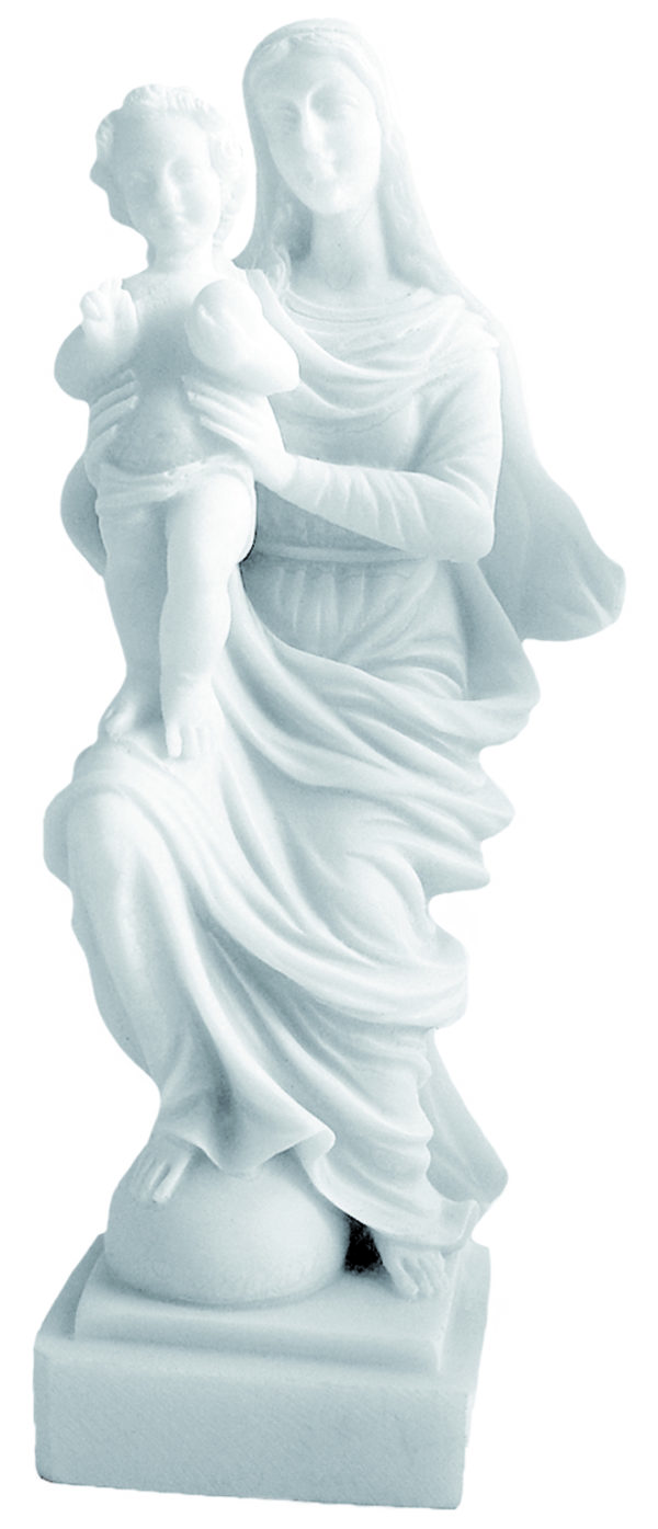 Vierge Protectrice -Statue en albâtre 20cm -Blanche