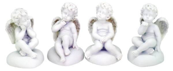 Statue en Résine 7,5cm - BOITE DE 12 ANGES SUR COEUR