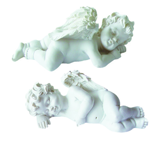 Statue en Résine 5x12cm - LOT DE 2 ANGES ENDORMIS