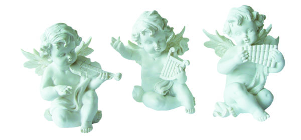 Statue en Résine 10x8cm - SET DE 3 ANGES MUSICIENS