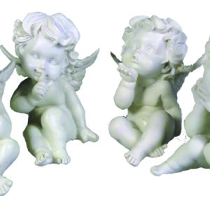 Ensemble de 4 Anges Tendresse en Résine Ht8X6cm