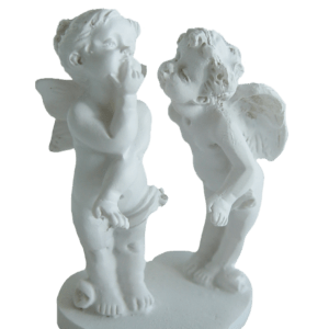 Statue en Résine 9cm - 2 ANGES BISOU SUR LA JOUE