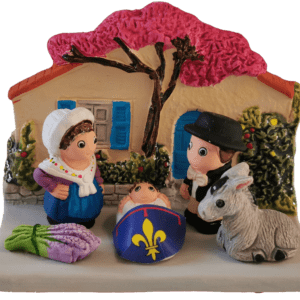 CRECHE en céramique BLOC 8x7cm- PROVENCE