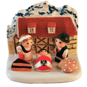 CRECHE en céramique BLOC 8x7cm- AUTRICHE