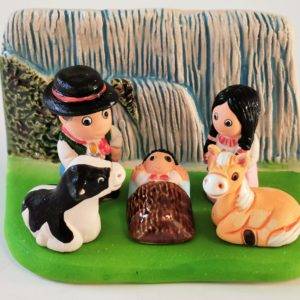 CRECHE en céramique BLOC 8x7cm- ARGENTINE