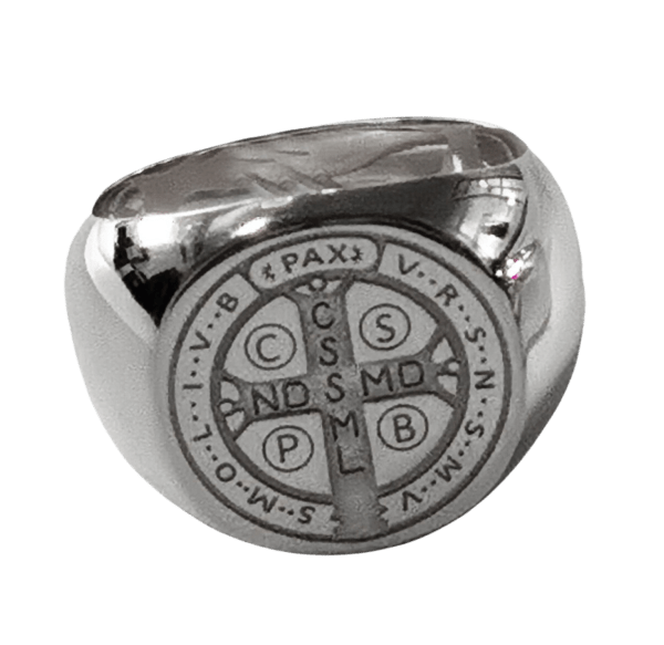 Bague en Plaqué Argent Platine Taille 64 - SAINT BENOÎT