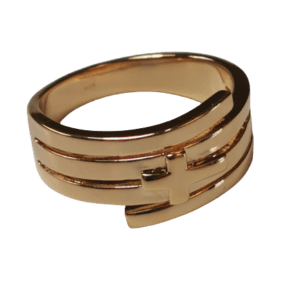 Bague Multi-Rangs en Plaqué Or Taille 60 - CROIX