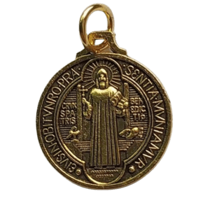 Médaille 22mm en Métal Doré - St Benoît