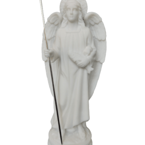 St Raphaël - Statue en albâtre 20cm - Blanc