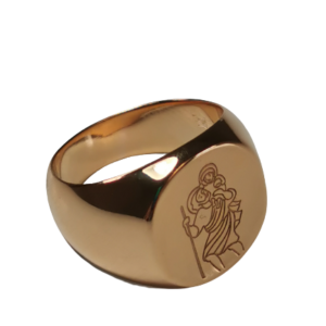 Chevalière en Plaqué Or Taille 58 - SAINT CHRISTOPHE