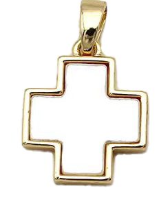 Pendentif en Nacre 12.5x15mm - CROIX