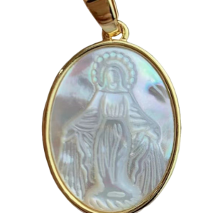 Pendentif en Nacre 16x22mm - VIERGE MIRACULEUSE