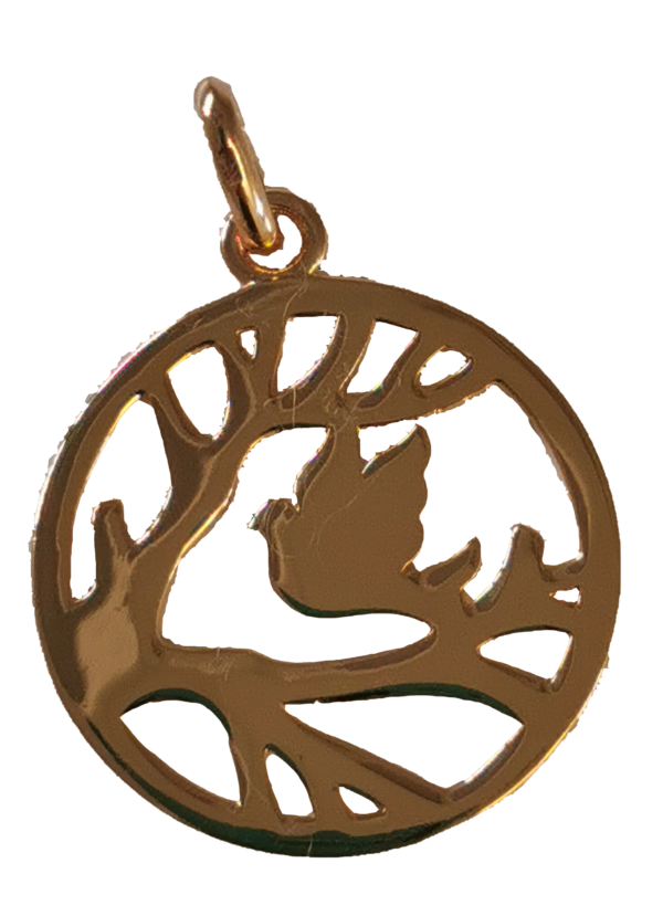 Pendentif en Plaqué Or - COLOMBE SUR BRANCHES 20mm