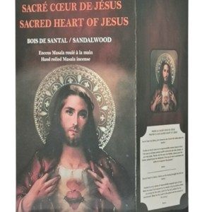 1 étui de 12 bâtons d'Encens - Sacré Coeur de Jésus -Bois de Santal
