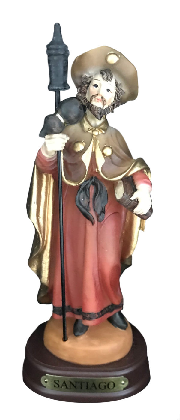 St Jacquesde Compostelle en résine polychrome 15cm