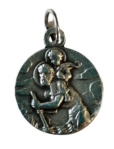 Médaille 18mm en Métal Argenté - CHRISTOPHE