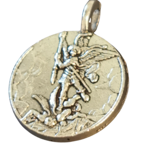 Médaille 18mm en Métal Argenté - ST MICHEL (Bélière soudée)