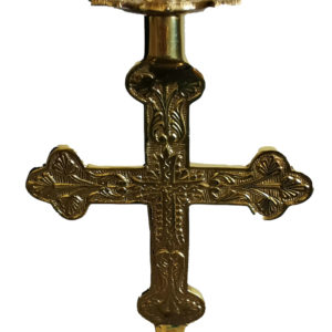 Bougeoir en Bronze Croix 28cm