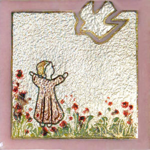 Jardin de l'esprit saint Fille 6,2X6,2cm - EMAUX DU LIBAN