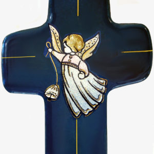 Angelot Garçon bleu 11,3X8,3cm - EMAUX DU LIBAN