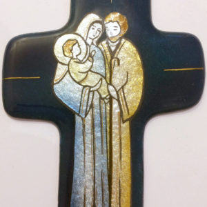 Sainte Famille bleu 11,3X8,3cm - EMAUX DU LIBAN