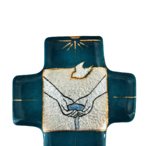 Eau bénite turquoise 7,7X8cm - EMAUX DU LIBAN