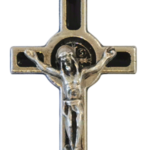 Croix de Saint Benoît en Métal avec Email 3,5 cm - Noir