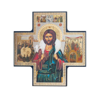 Croix Icône 15x15cm - Christ Bon Pasteur