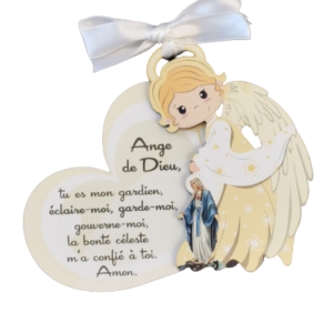 Plaque enfant en Bois 13x10cm - Vierge Miraculeuse