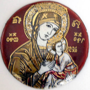 ND du Perpétuel Secours (Rouge) D7,3cm - EMAUX DU LIBAN