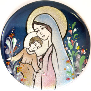 Vierge du souci D8,3cm - EMAUX DU LIBAN