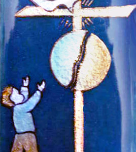 Communiant et croix Garçon 9,5X5,5cm - EMAUX DU LIBAN
