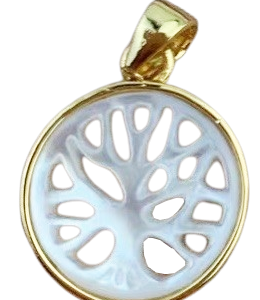 Pendentif en Nacre 13mm - ARBRE DE VIE