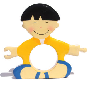 Rond de Serviette Asiatique Garçon 13x12cm
