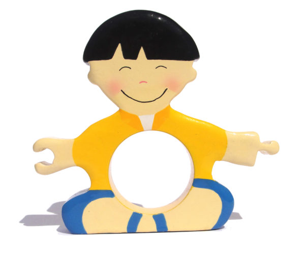 Rond de Serviette Asiatique Garçon 13x12cm