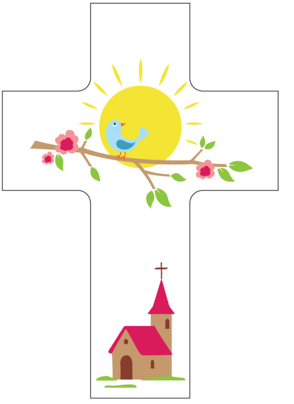Croix - Allégresse de la vie - blanche 11x7,5cm