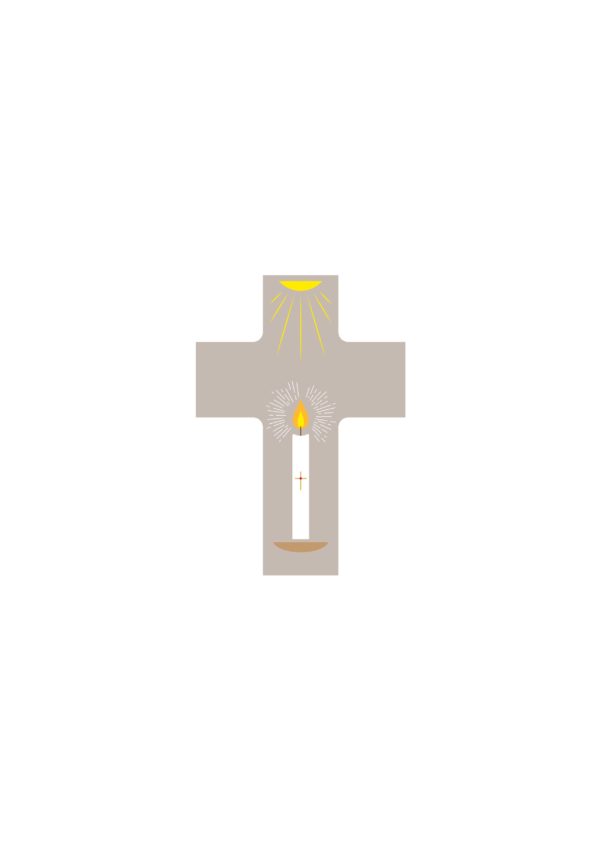 Croix - Le Seigneur est ma lumière - galet 11x7,5cm