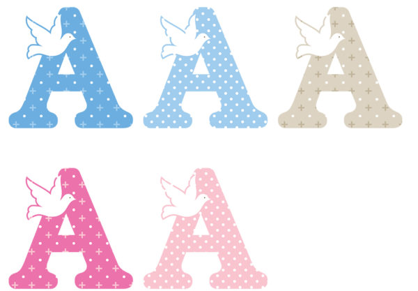 Lettre A x5pcs. Hauteur 5.5cm