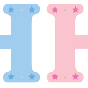 Lettre H x2pcs. Hauteur 5.5cm
