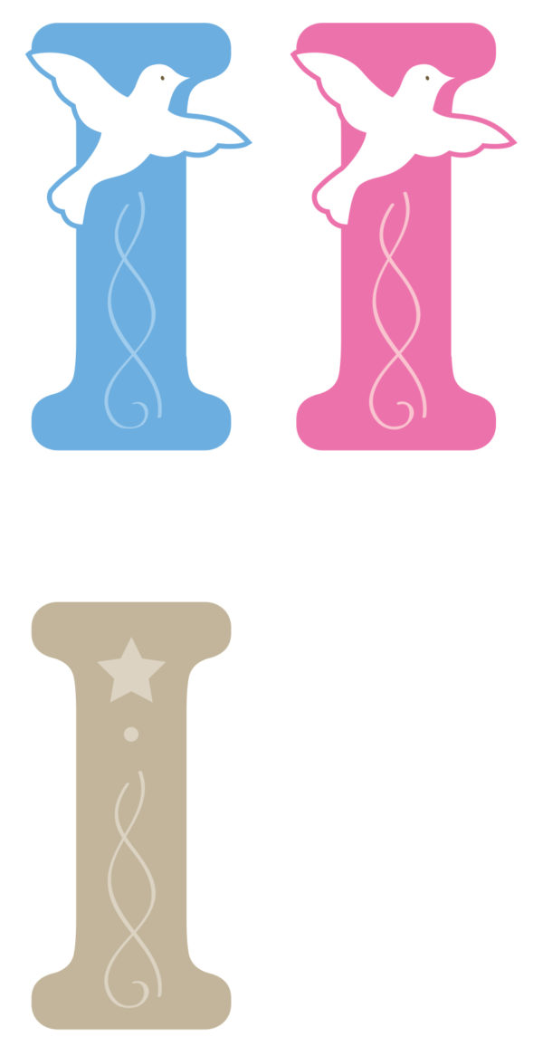 Lettre I x3pcs. Hauteur 5.5cm