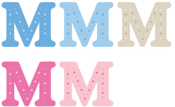 Lettre Mx5pcs. Hauteur 5.5cm