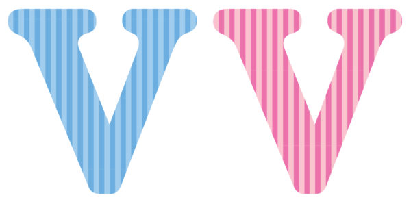 Lettre V x2pcs. Hauteur 5.5cm
