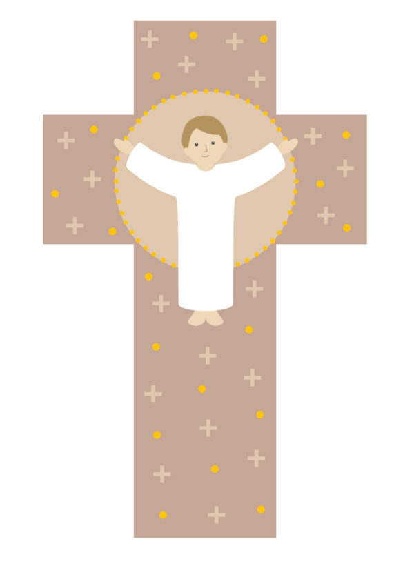 Croix Jésus bleue 12cm