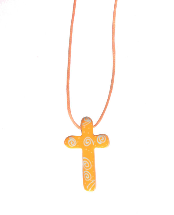 Croix Pendentif Orange Environ 3cm
