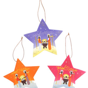 Set 3 étoiles Sainte Famille 9cm