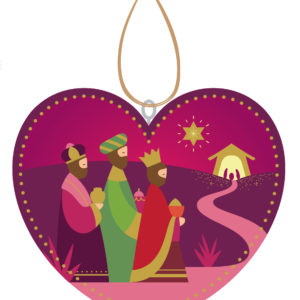 Coeur Fuschia - Les Rois Mages 10cm
