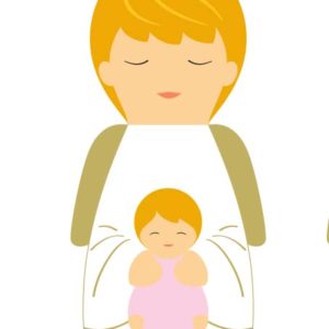 Petit ange gardien fille en bois tourné 5cm