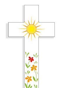 Croix Amour 10cm Soleil orange